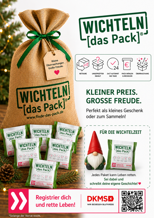 Das Pack Wichtelpaket für Firmen – 10 Euro Mystery-Paket für Büro-Wichteln und Weihnachtsfeiern